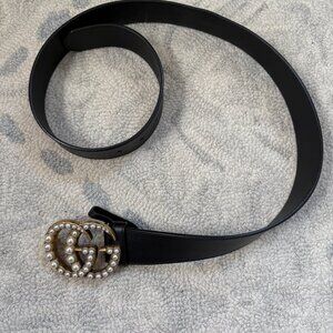 Gucci GG Marmont Large Pearl Belt Size 90